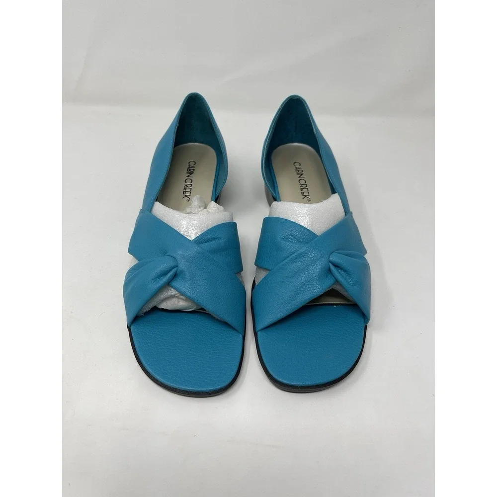 Cabin Creek Vintage Sandals Women's Size 8 Turquoise Slip On Comfort Shoes As-Is